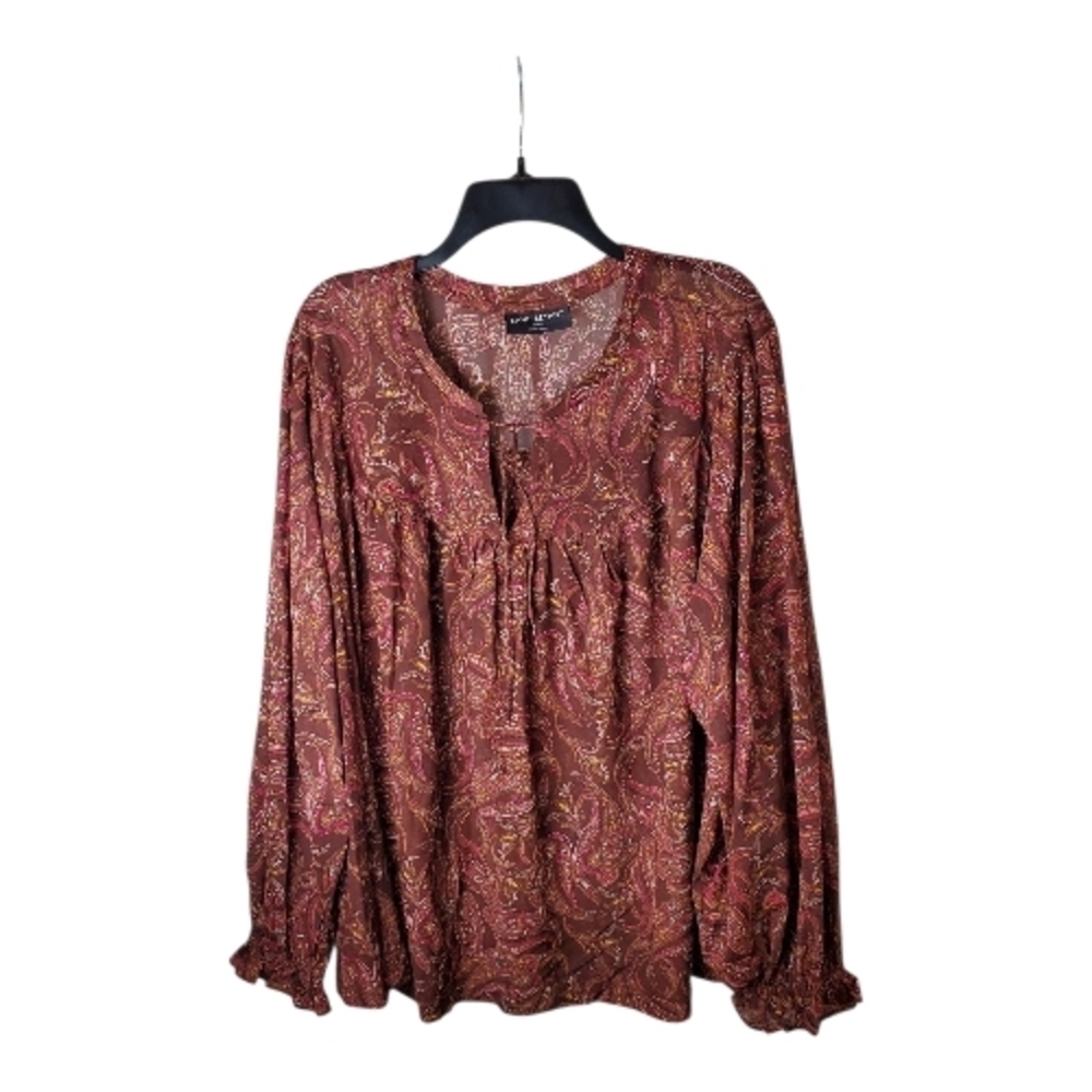 🍀Lane Bryant Paisley Blouse - Rich Brown Size 22/24